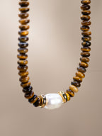 Tiger’s Eye + Pearl Choker