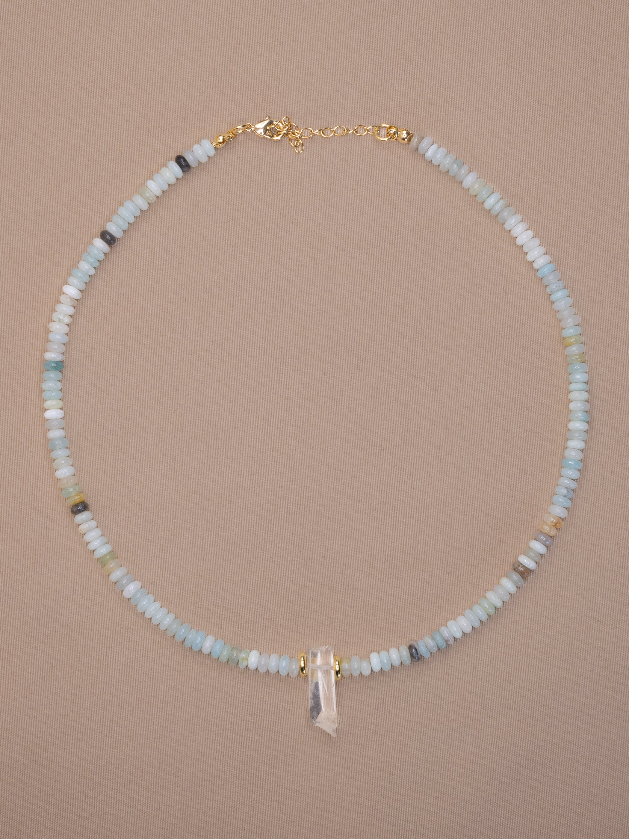 Amazonite + Quartz Point Choker