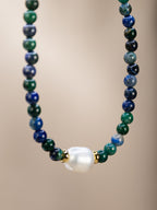 Azurite Malachite + Pearl Choker