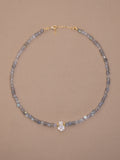 Faceted Labradorite + Herkimer Diamond Choker
