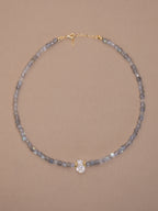 Faceted Labradorite + Herkimer Diamond Choker