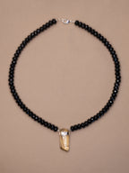 Black Tourmaline + Citrine Necklace (Silver Edition)