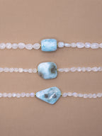 Rainbow Moonstone + Larimar Necklace