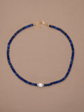 Lapis Lazuli + Pearl Choker