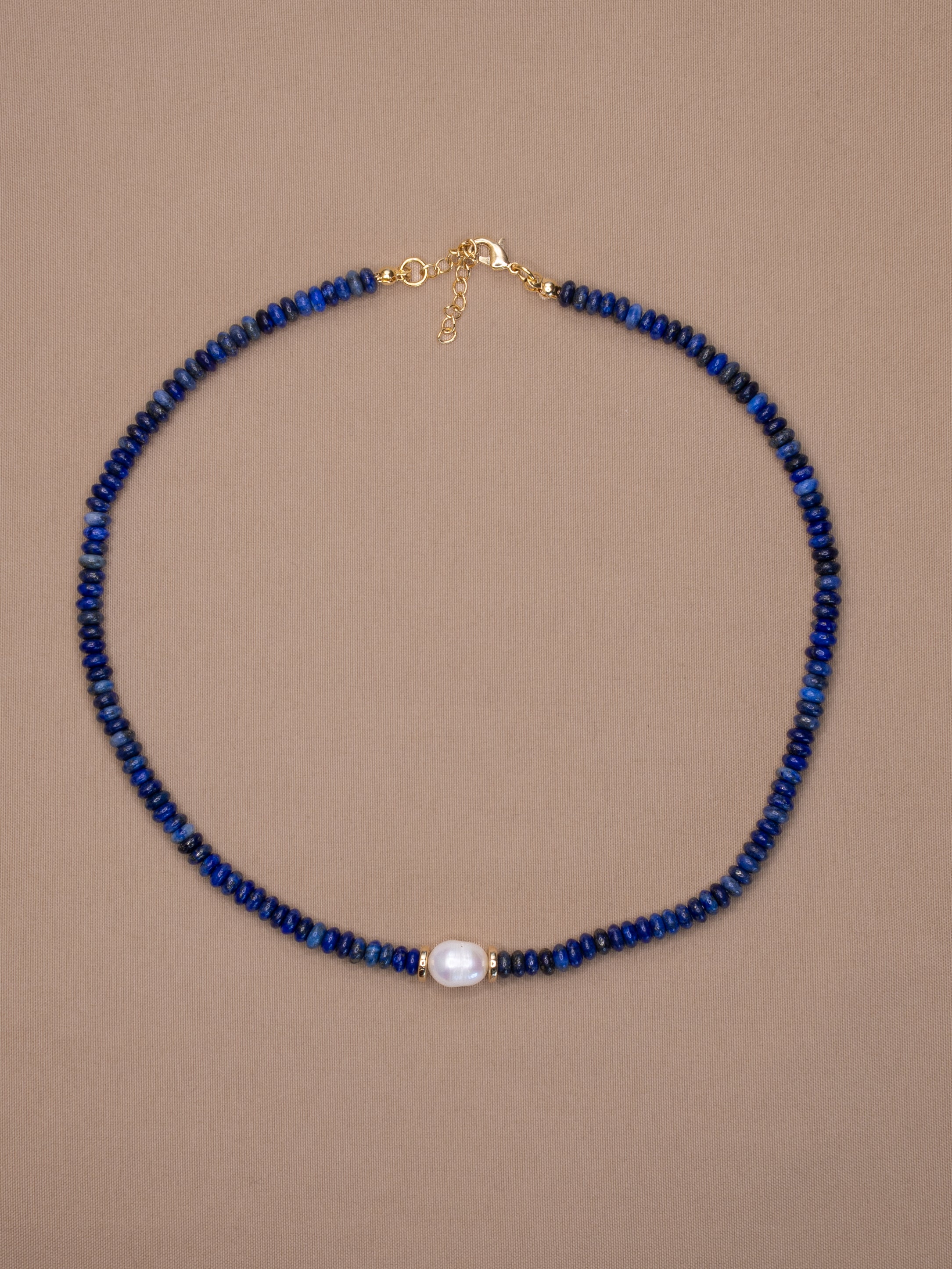 Lapis Lazuli + Pearl Choker