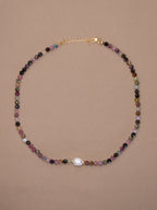 Multicolor Tourmaline + Pearl Choker