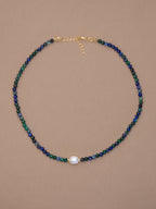 Azurite Malachite + Pearl Choker
