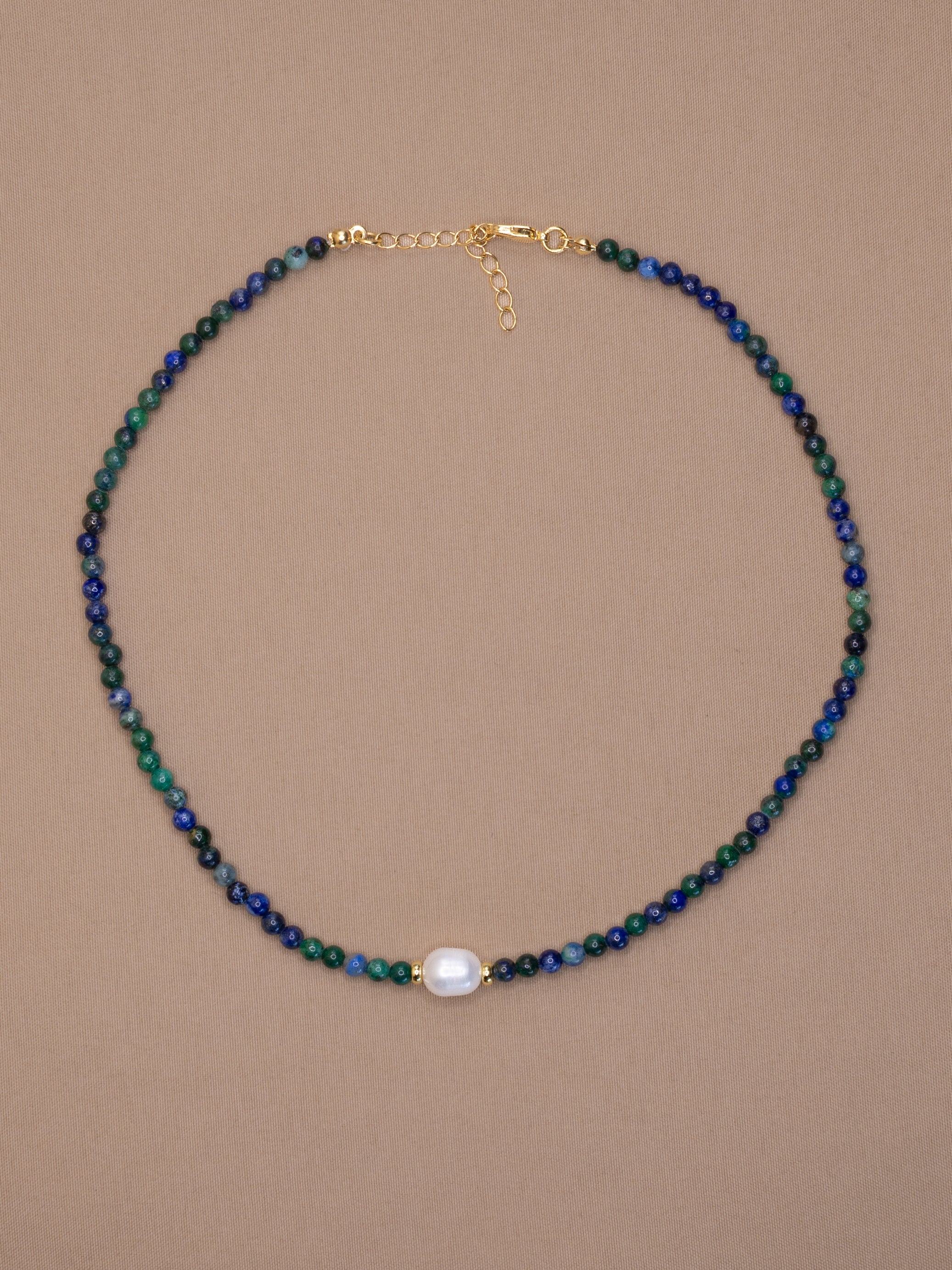 Azurite Malachite + Pearl Choker