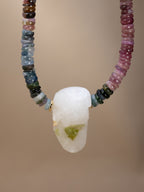 Multicolor Tourmaline + Green Tourmaline in Quartz Necklace