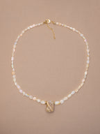 African Opal + Raw Golden Rutile Quartz Necklace
