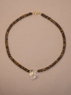 Tiger’s Eye + Raw Golden Rutile Quartz Necklace