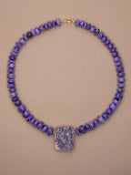 Charoite + Raw Lepidolite Necklace