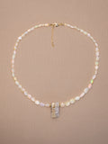 African Opal + Raw Golden Rutile Quartz Necklace