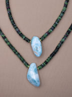 Ruby Zoisite + Larimar Necklace