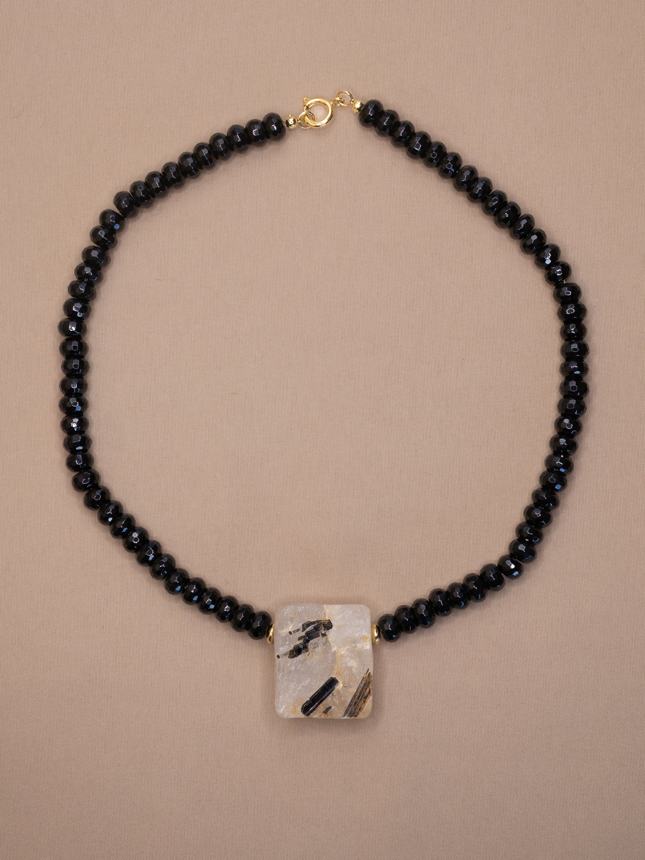 Black Tourmaline + Raw Quartz Necklace