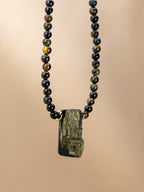 Blue Tiger’s Eye + Tourmaline Necklace