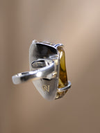 Polished Citrine Power Ring (Silver)