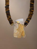Tiger’s Eye + Raw Golden Rutile Quartz Necklace
