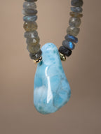 Faceted Labradorite + Larimar Necklace